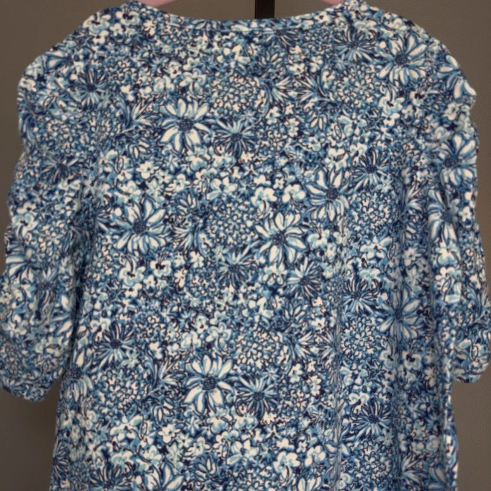 Lilly Pulitzer Girls Mini Belden Dress Size L Cumulus Blue Blooming Together - Picture 5 of 8